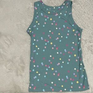 wonder nation Teal Tank Top with Multicolor Polka Dots